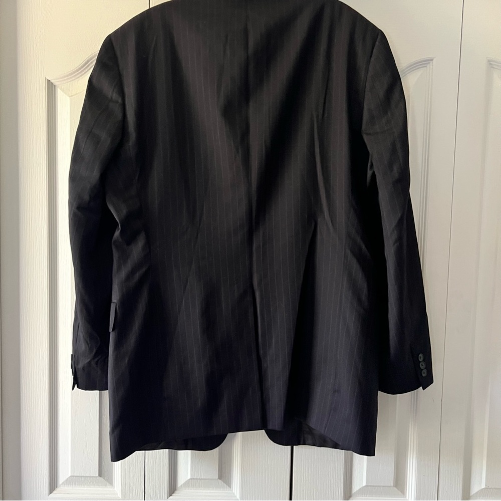 Hart Schaffner Marx Nordstrom Dark Navy Pinstripe Suit Jacket Size 42L - Picture 10 of 13